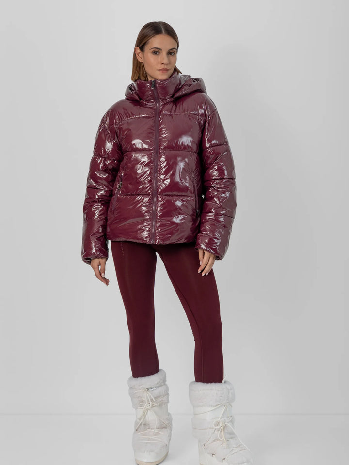 Shiny Burgundy wearing