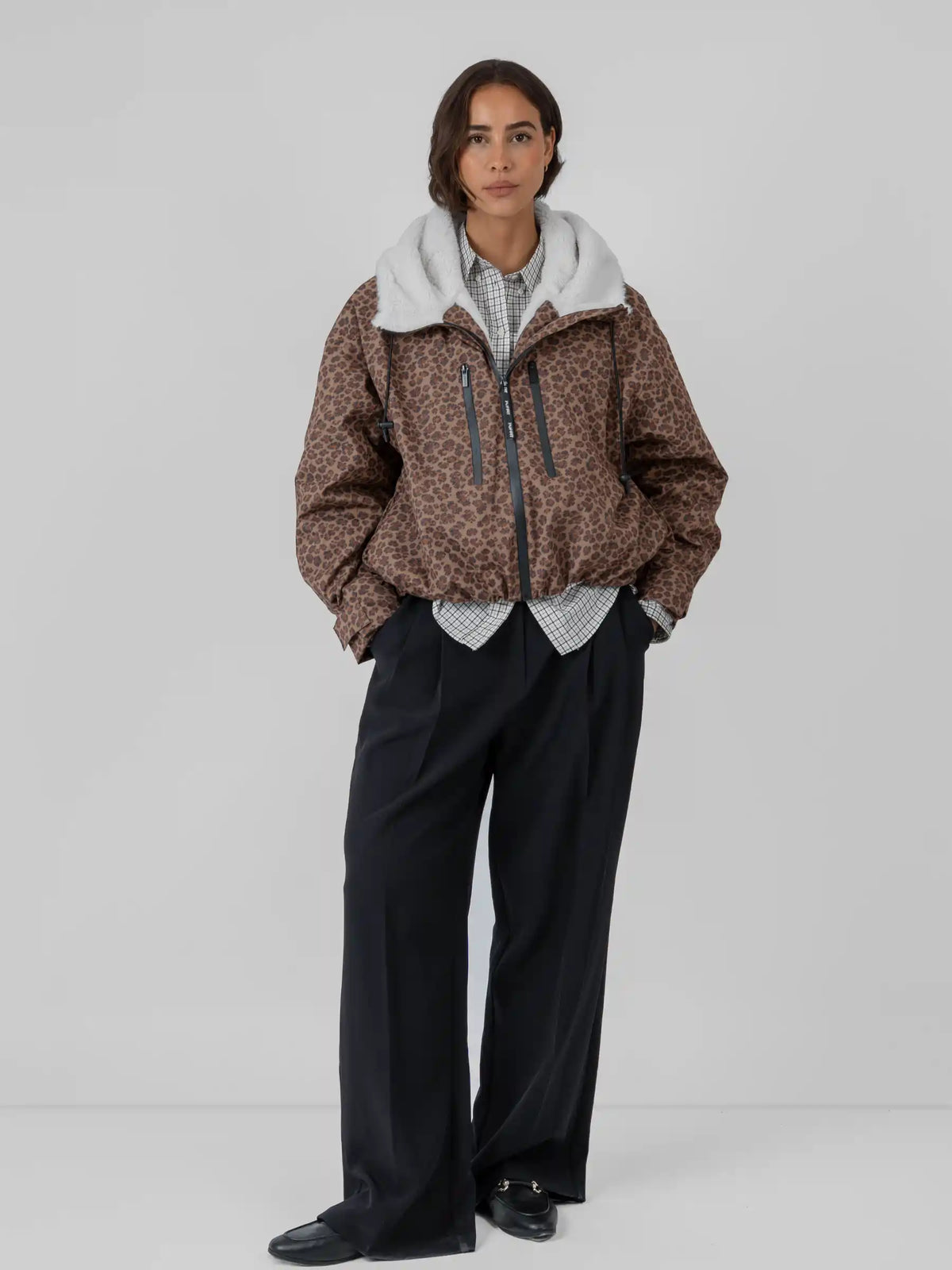 STM-TEX™ Padded & Faux Fur Lined One Size Short Oversized Rain Jacket