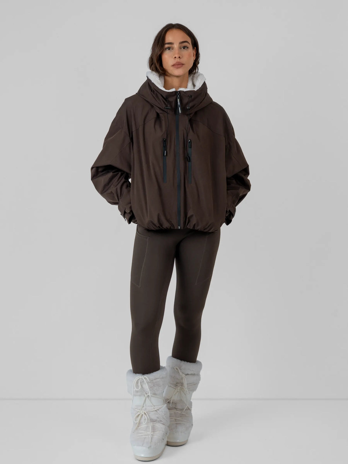 STM-TEX™ Padded & Faux Fur Lined One Size Short Oversized Rain Jacket