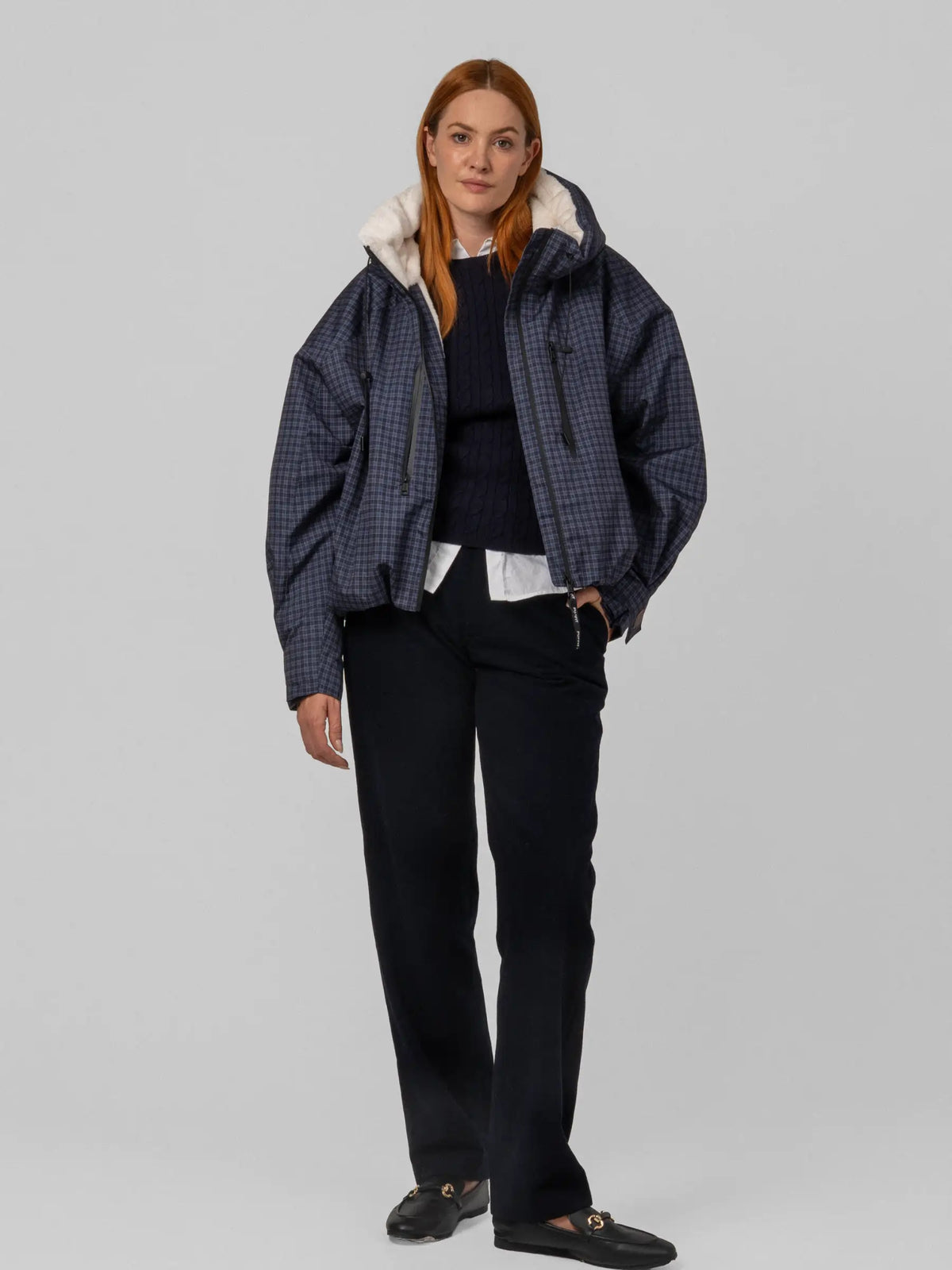 STM-TEX™ Padded & Faux Fur Lined One Size Short Oversized Rain Jacket