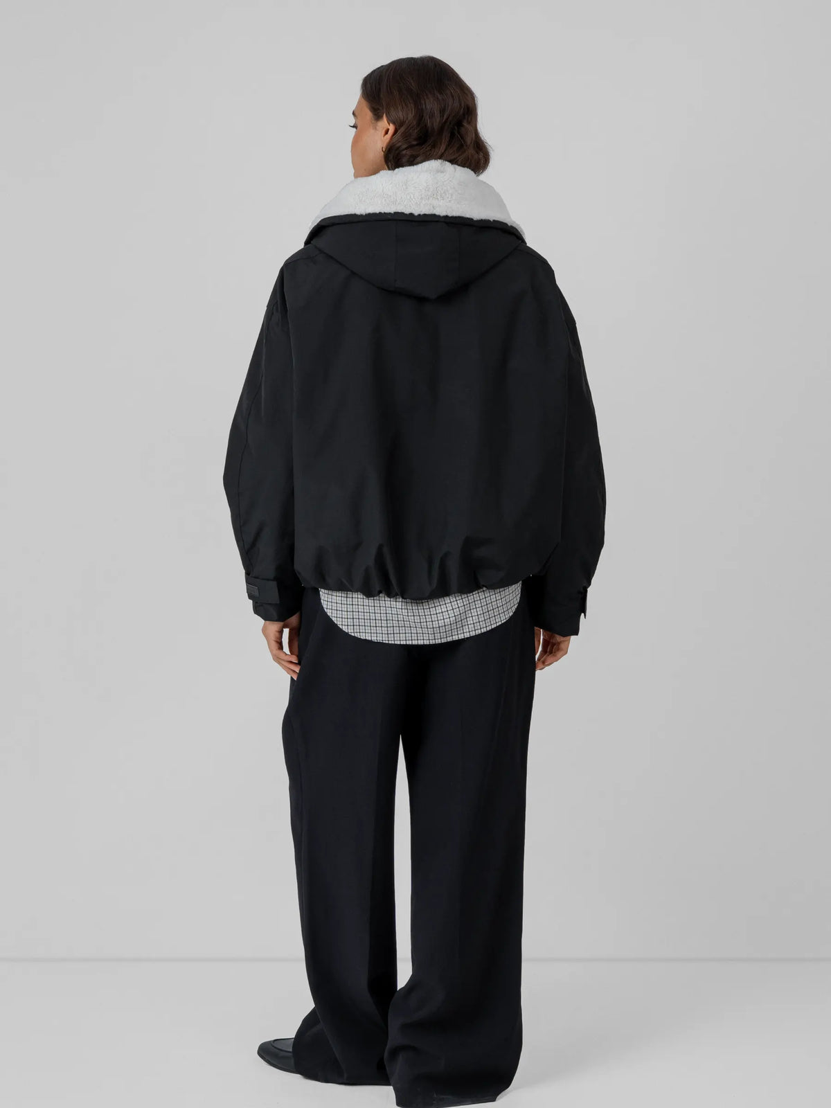 STM-TEX™ Padded & Faux Fur Lined One Size Short Oversized Rain Jacket