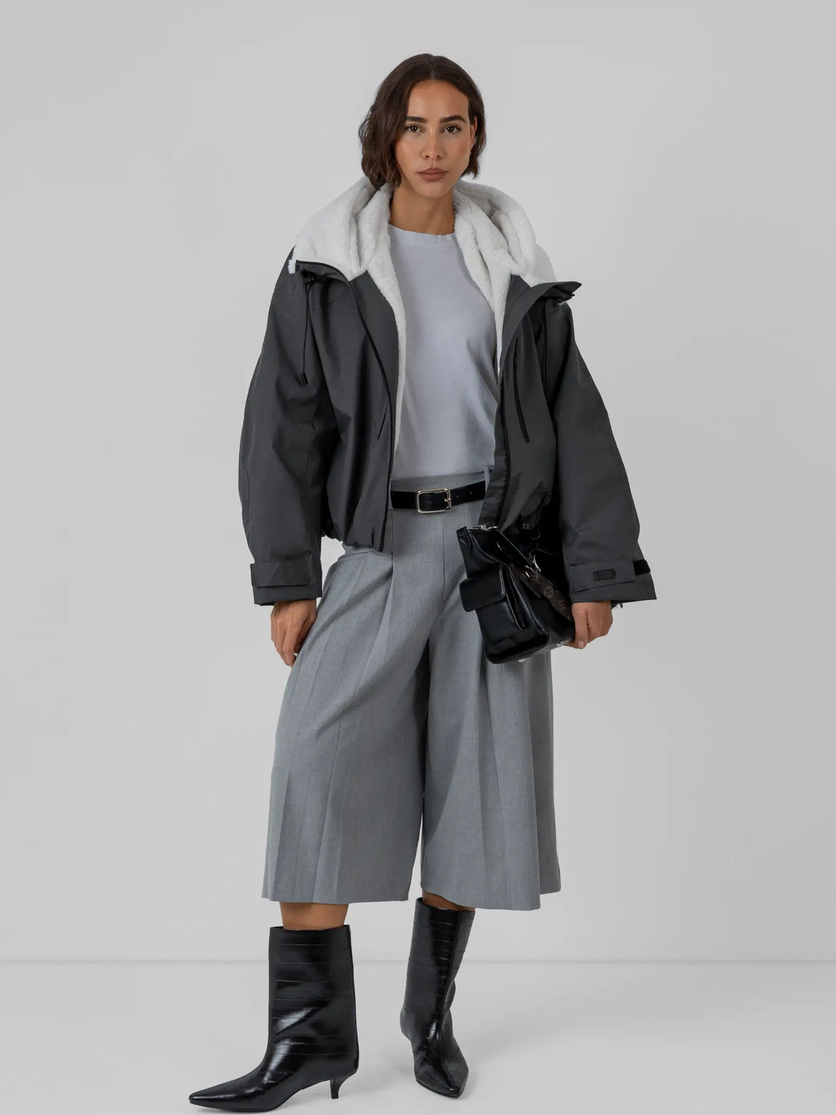 STM-TEX™ Padded & Faux Fur Lined One Size Short Oversized Rain Jacket