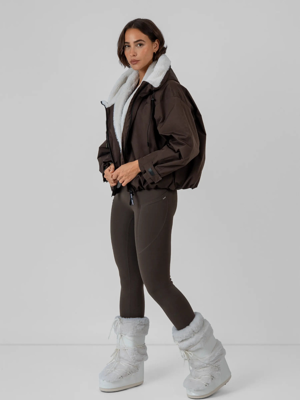 STM-TEX™ Padded & Faux Fur Lined One Size Short Oversized Rain Jacket